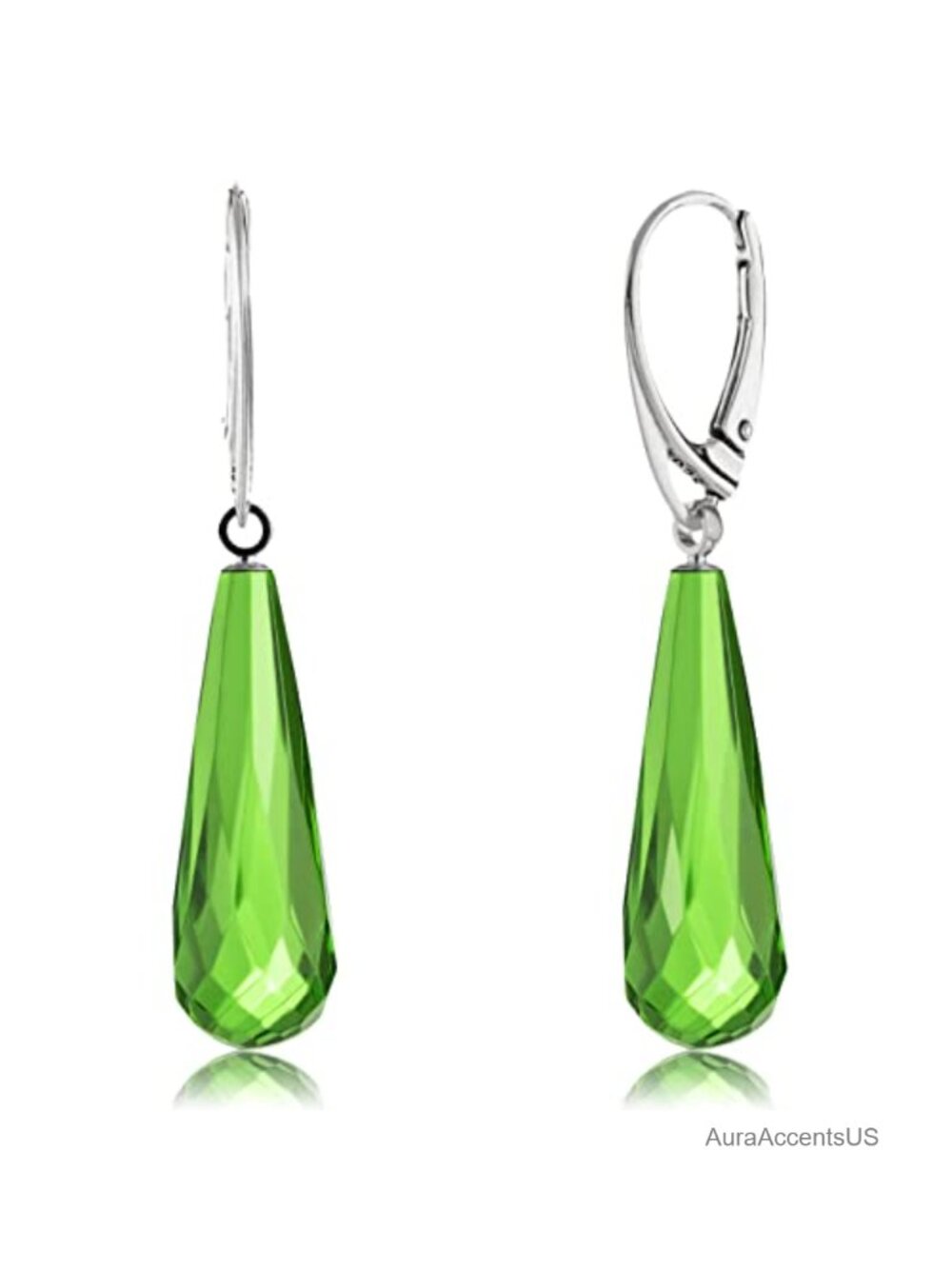 Gold Plated 925 Sterling Silver Amber Dangle Earrings
